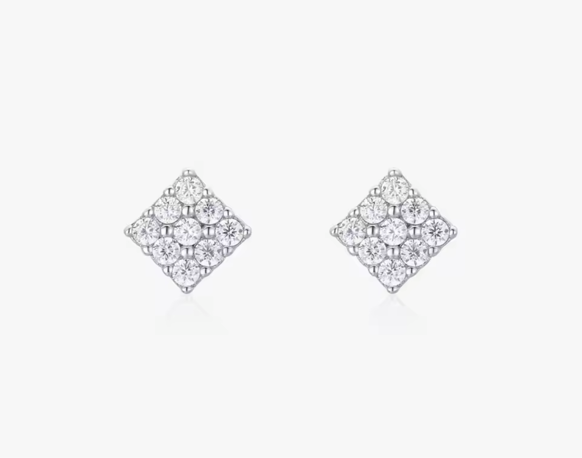 Sterling silver stud squared