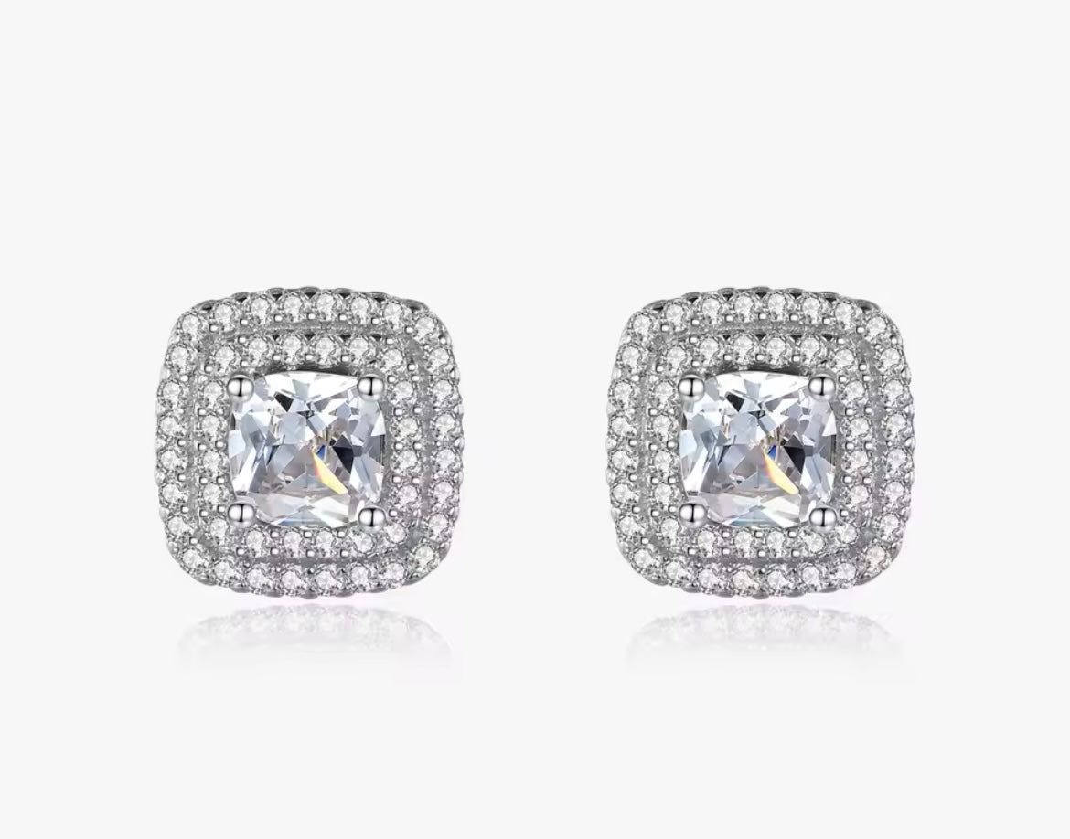 Sterling Silver Stud Squared