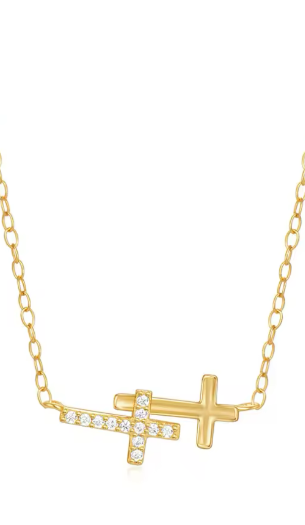 Double Cross Necklace