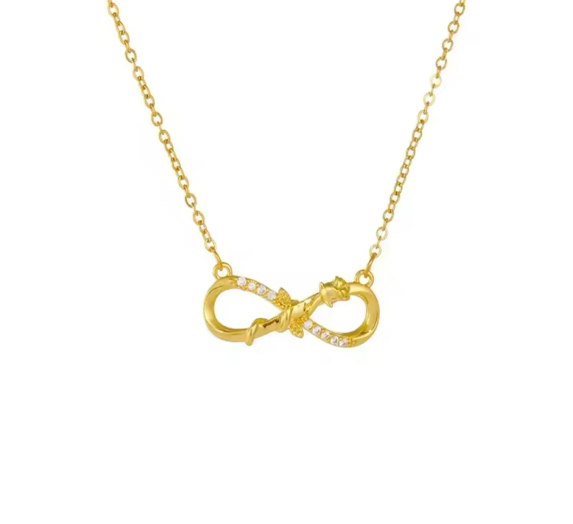 Infinity & Rose Necklace