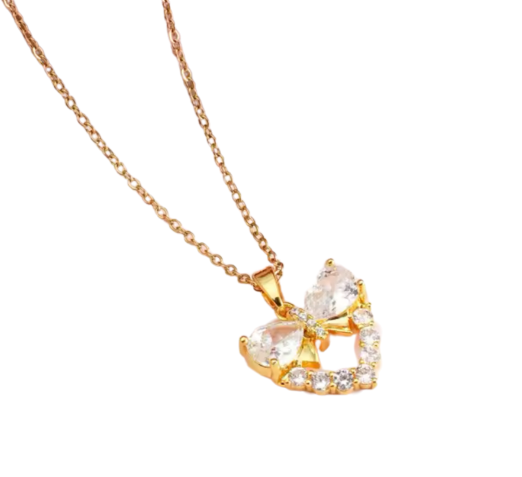 Bow & heart Necklace