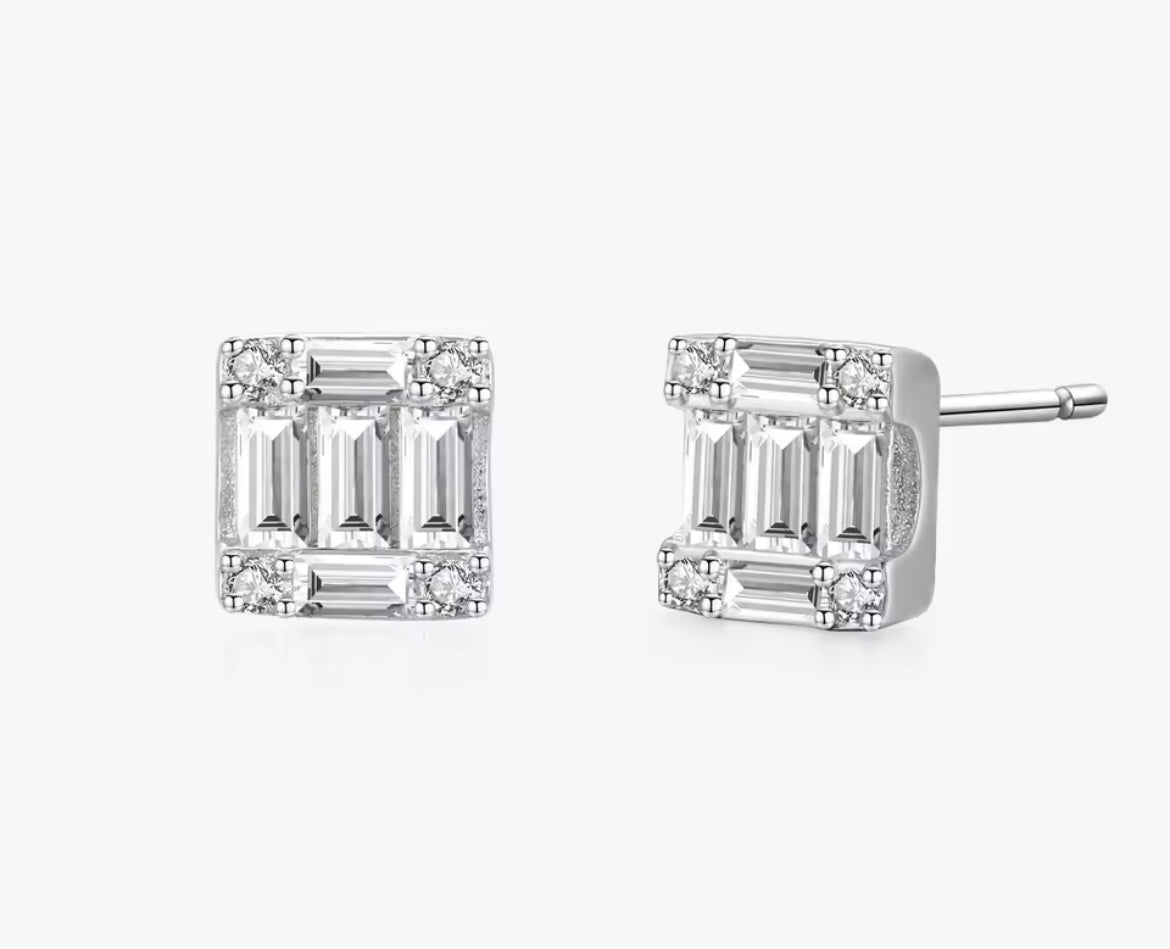 Sterling Silver studs Squared