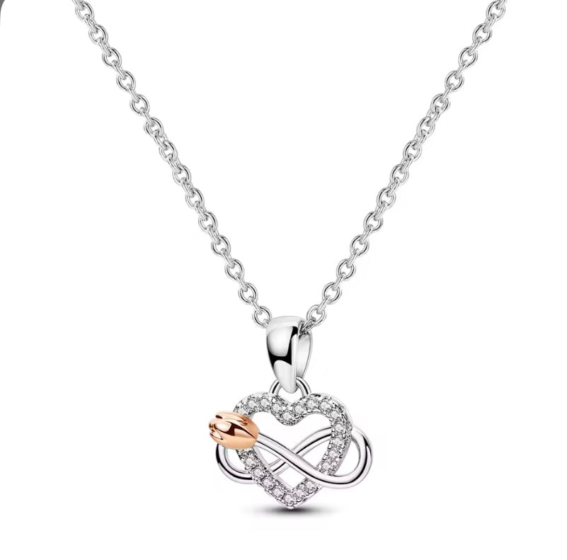 Heart + Infinity + Rose Necklace