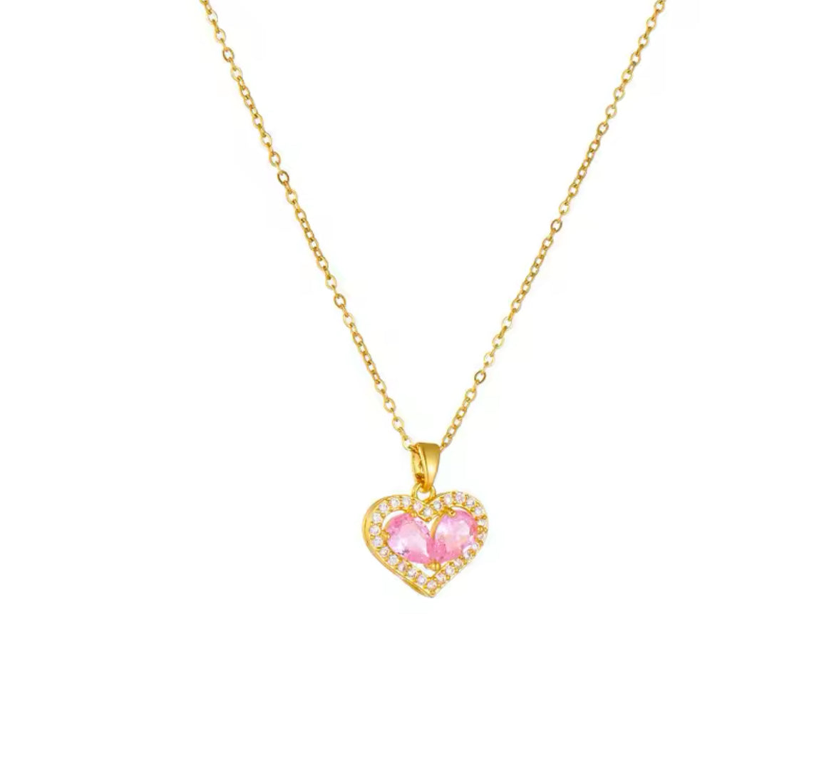 Heart necklace bordered