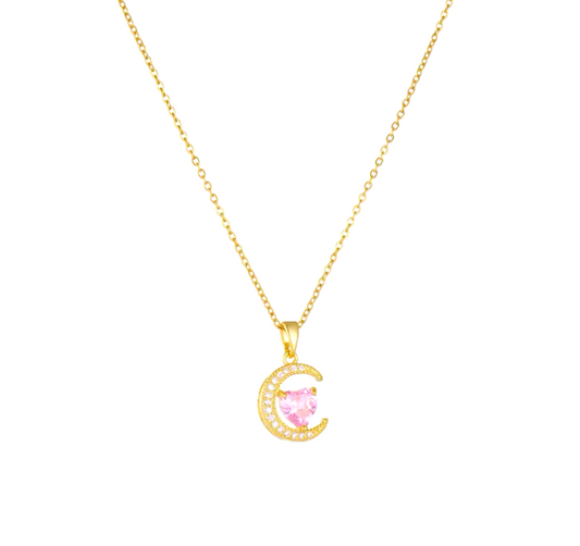 Moon & Heart Necklace