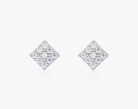 Sterling silver stud squared