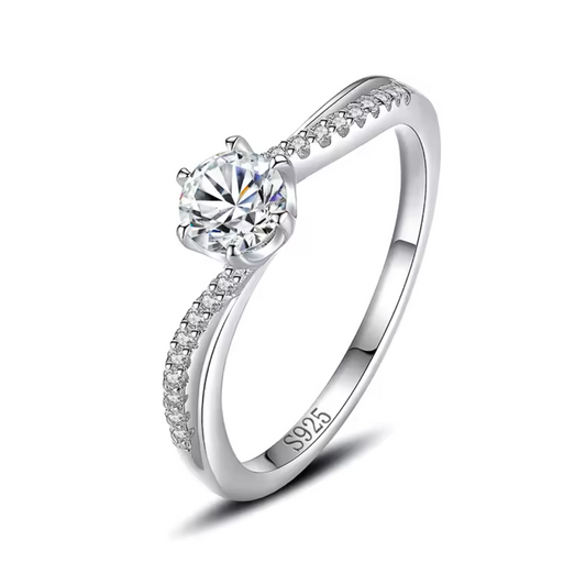 S95 Sterling silver princess ring