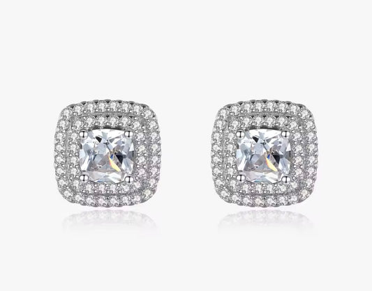 Sterling Silver Stud Squared