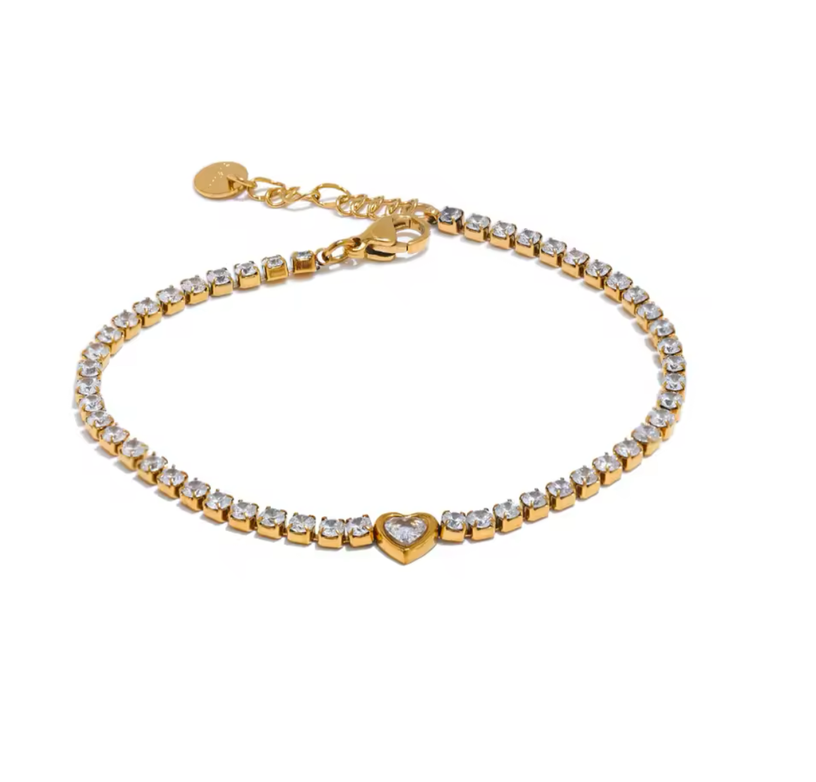 Heart tennis bracelet