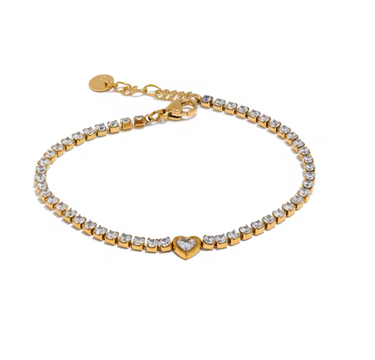 Heart tennis bracelet