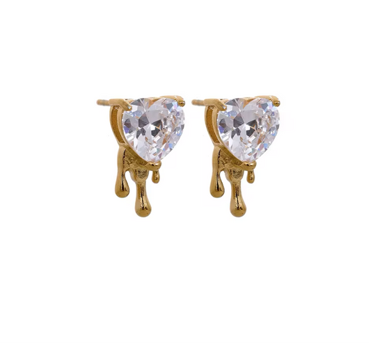 Heart drop earrings