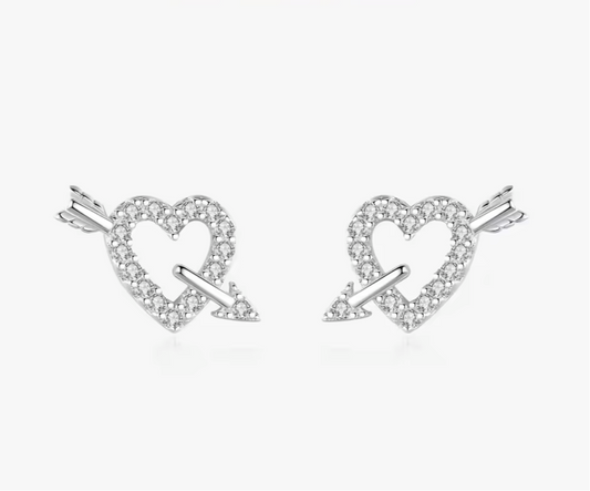 Heart and arrow studs