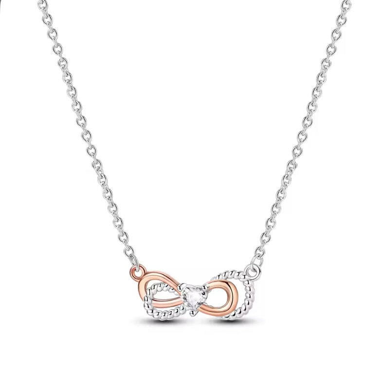 Double Infinity & Heart Necklace