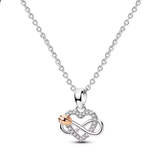 Heart + Infinity + Rose Necklace