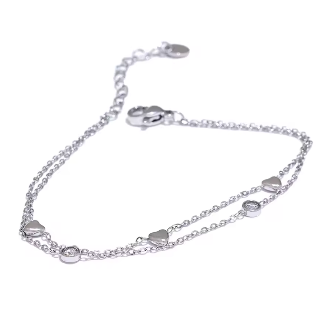 Double Layer Heart Bracelet